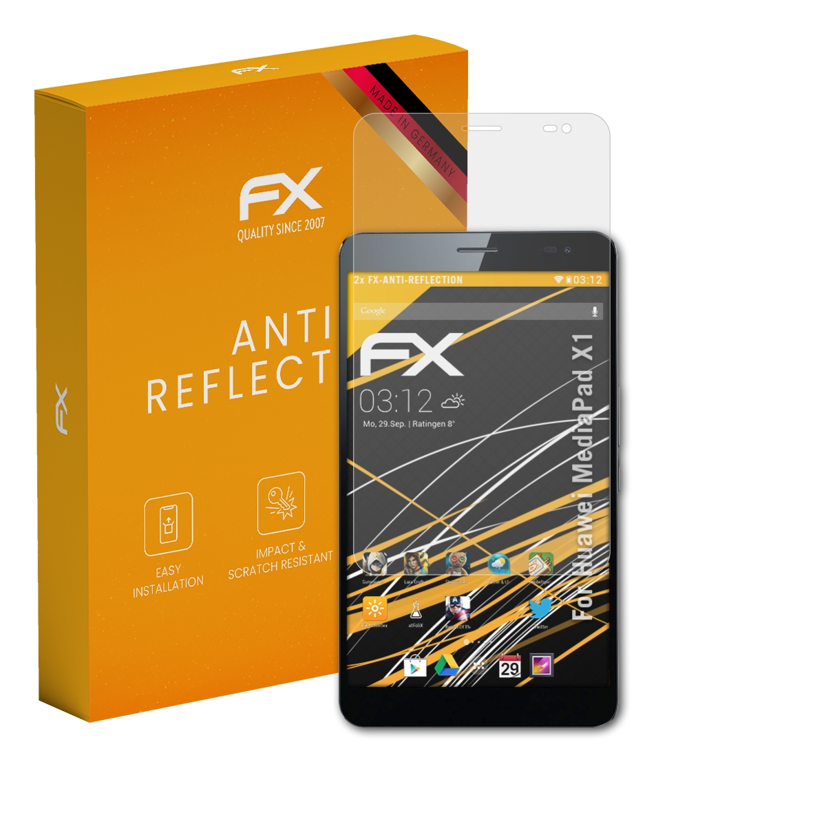 atFoliX 2x Screen Protection Film for Huawei MediaPad X1 matt&shockproof - Picture 1 of 8
