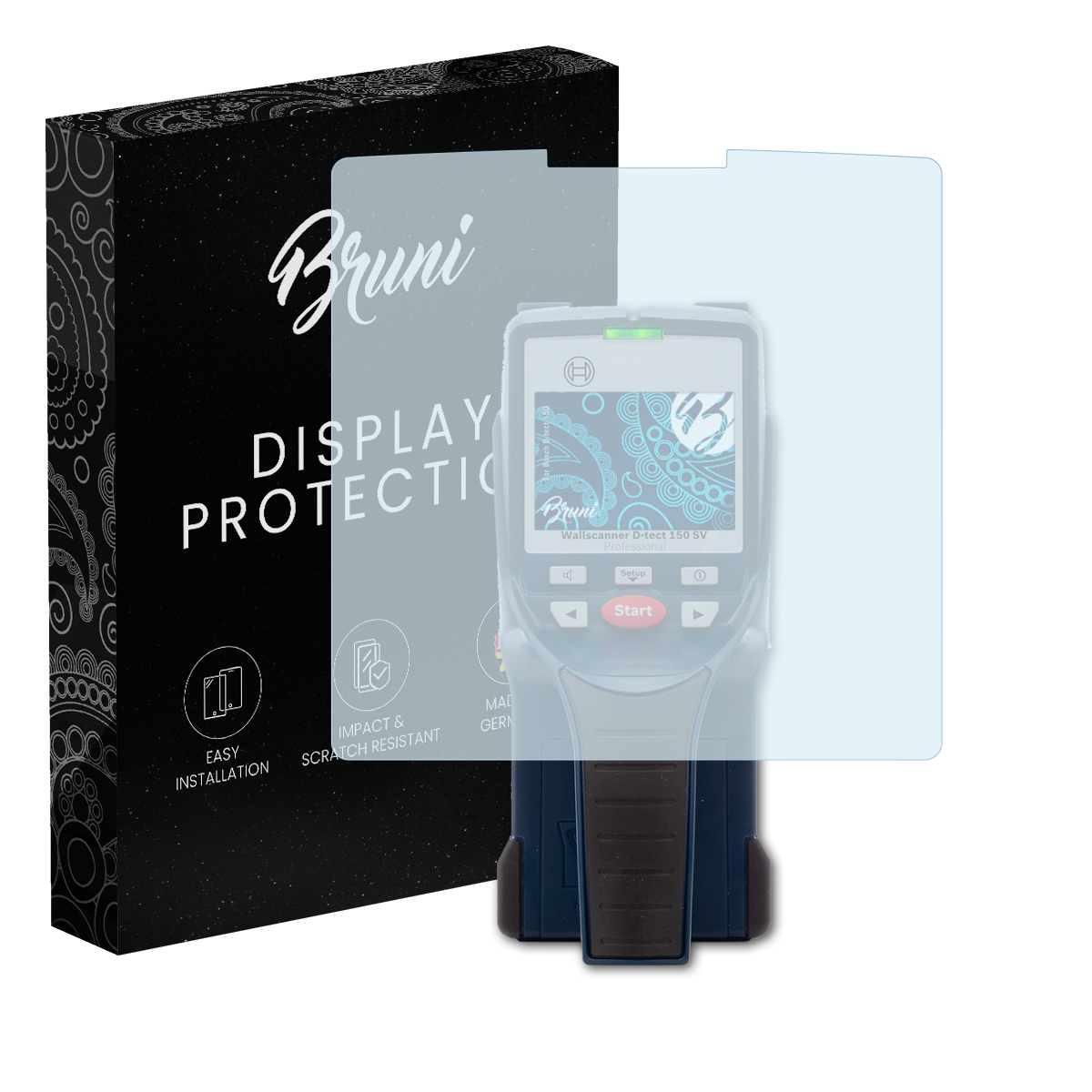 Bruni 2x Protective Film for Bosch D-tect 150 Screen Protector Screen Protection