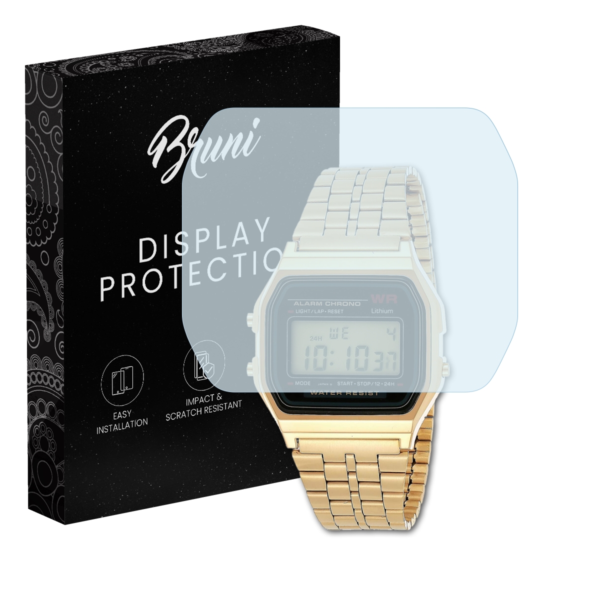 Bruni 2x Protective Film for Casio A159WGEA-1EF Screen Protector