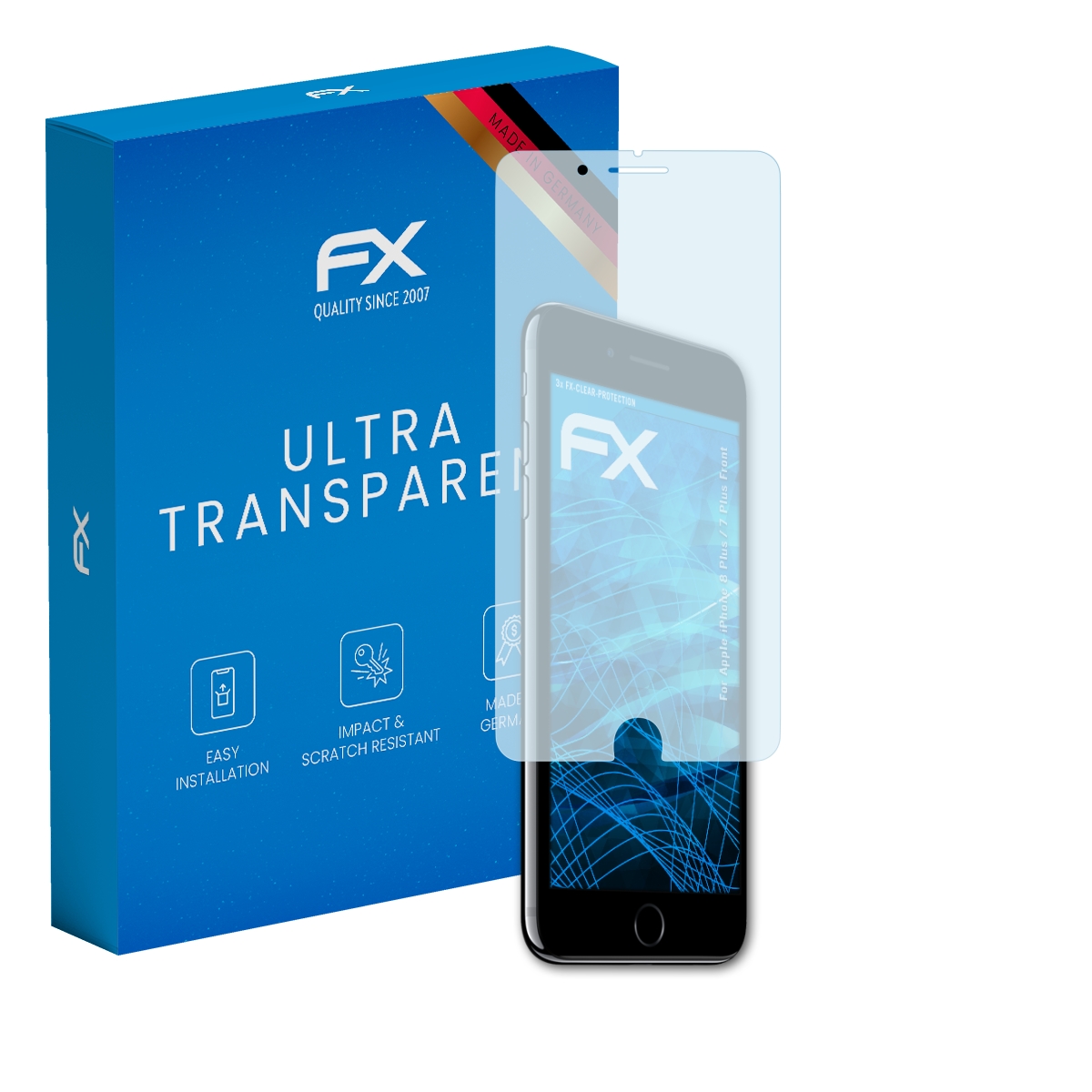 atFoliX 3x Screen Protector for Apple iPhone 8 Plus / 7 Plus Front clear - Picture 1 of 8