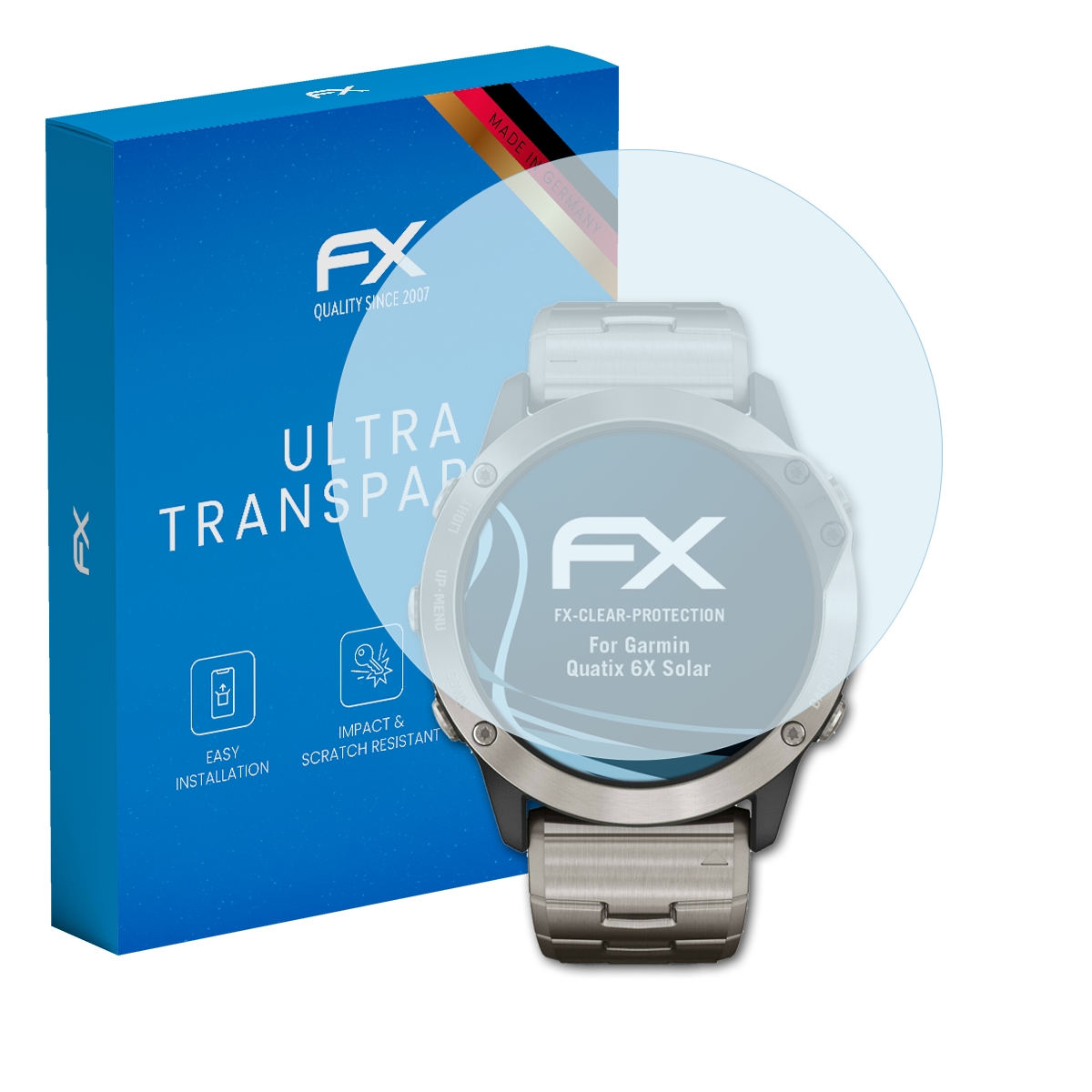 atFoliX 3x Screen Protector for Garmin Quatix 6X Solar clear