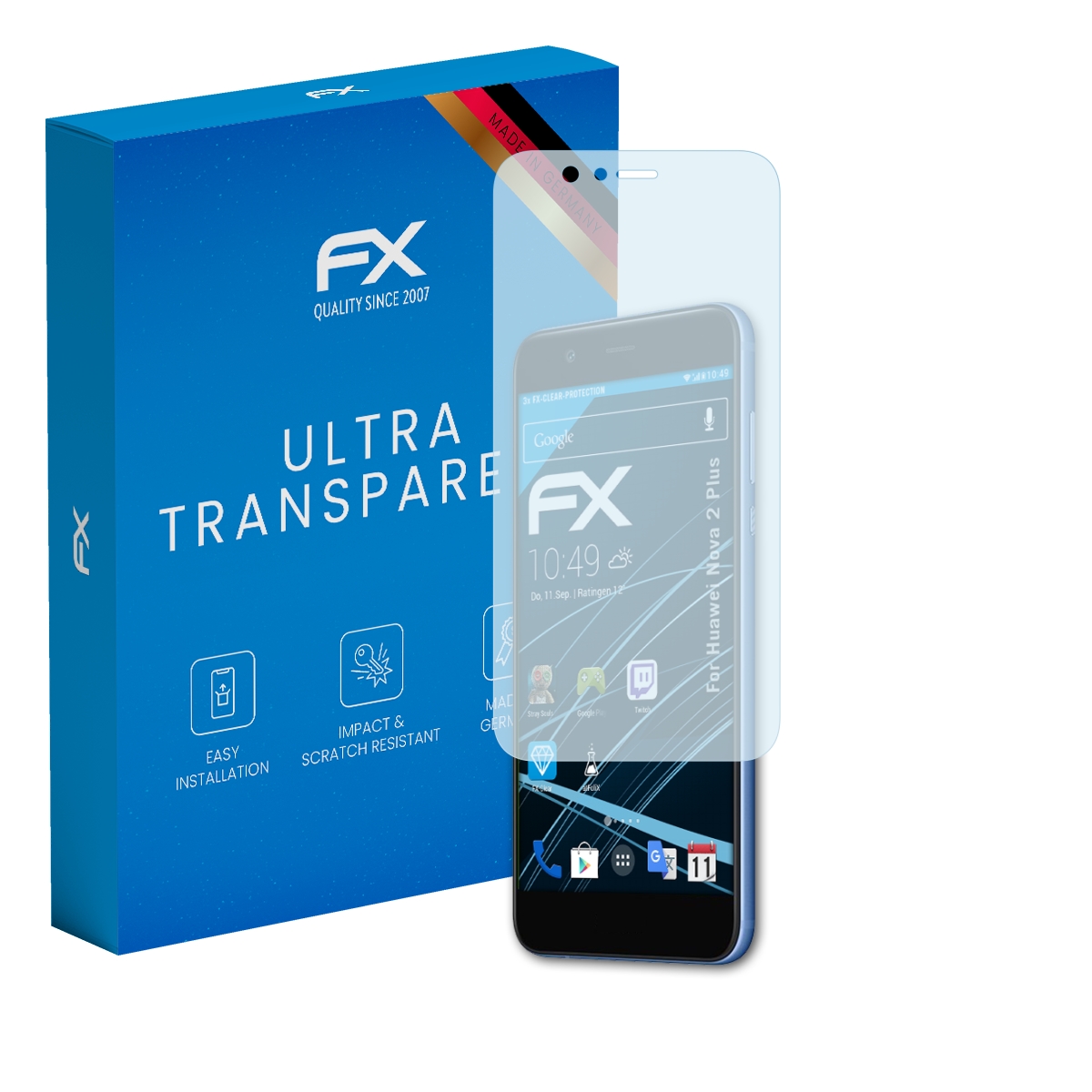 atFoliX 3x Screen Protection Film for Huawei Nova 2 Plus Screen Protector clear - Picture 1 of 8
