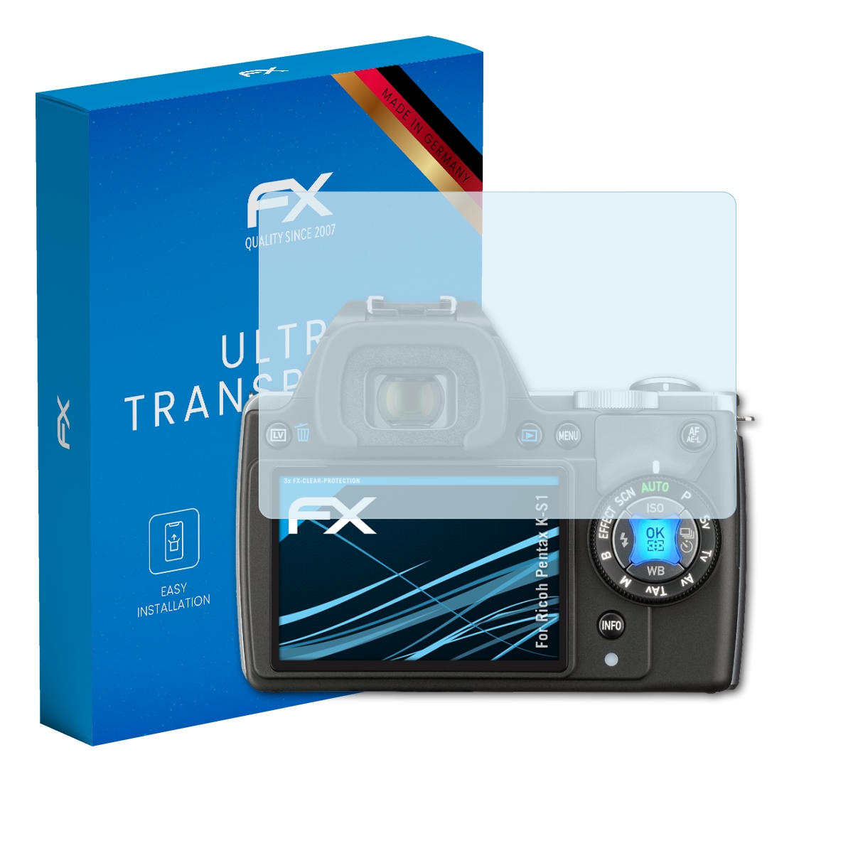 atFoliX 3x Screen Protection Film for Ricoh Pentax K-S1 Screen Protector clear - Picture 1 of 8