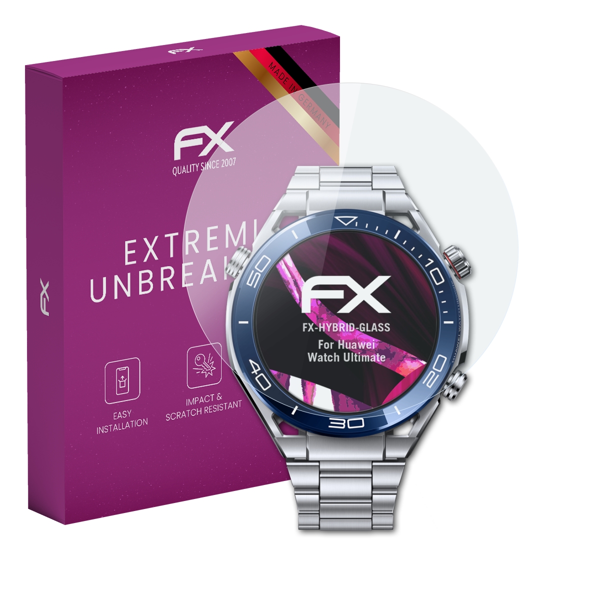 atFoliX Glass Protector for Huawei Watch Ultimate 9H Hybrid-Glass