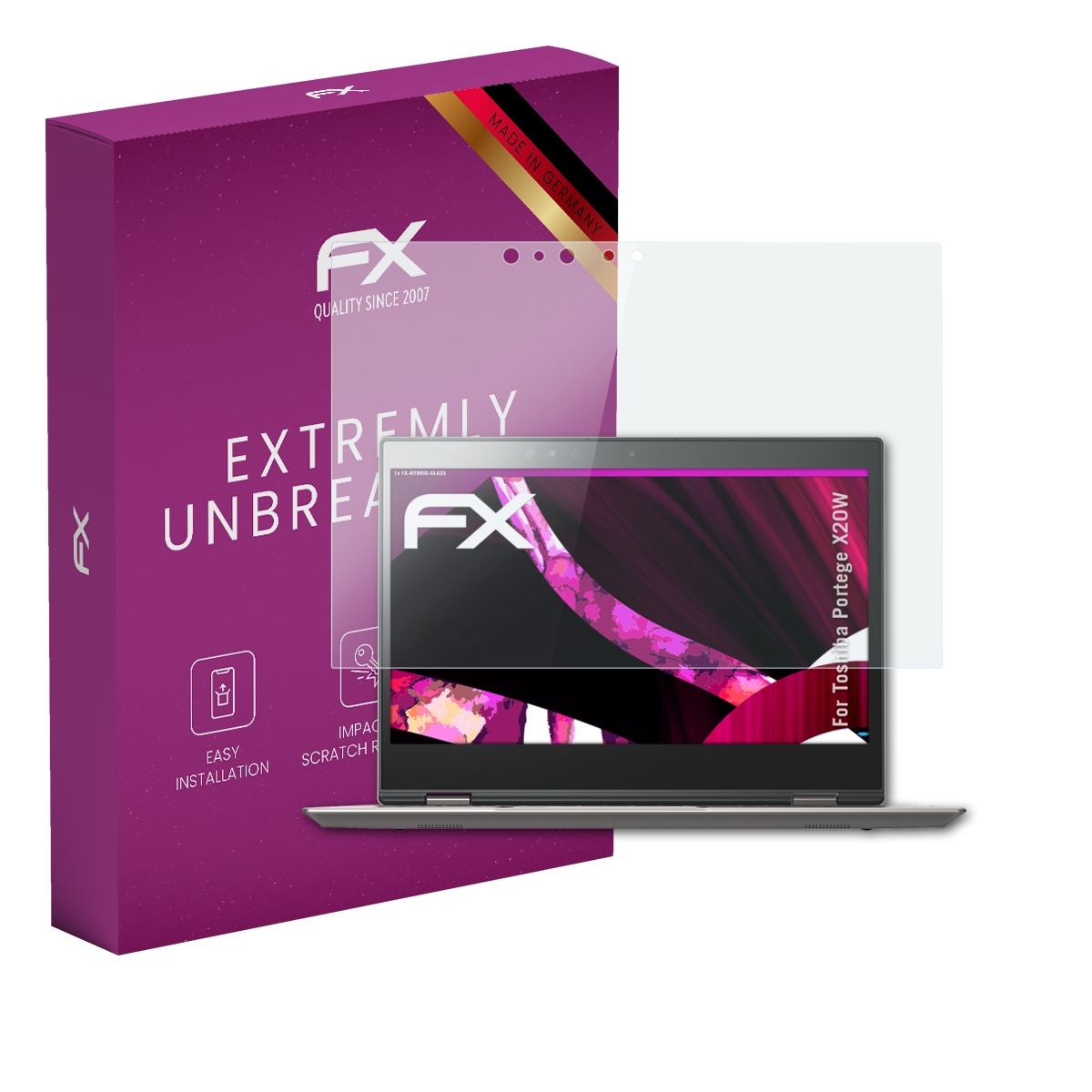 atFoliX Glass Protector for Toshiba Portege X20W 9H Hybrid-Glass - Picture 1 of 8